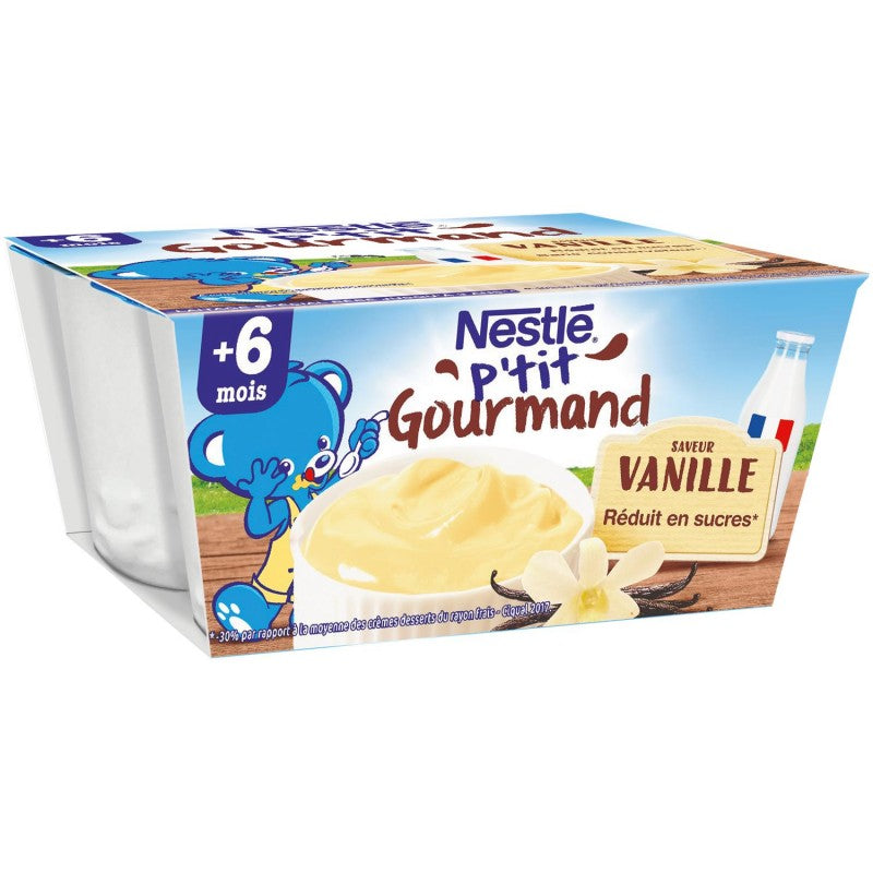 NESTLÉ P'Tit Gourmand Crème Dessert Vanille Dès 6 Mois 4X100G - Marché Du Coin