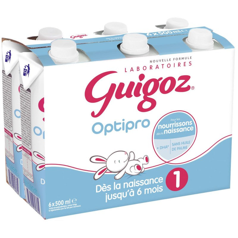 GUIGOZ Optipro Lait 1Er Âge 0-6 Mois 6X500Ml - Marché Du Coin