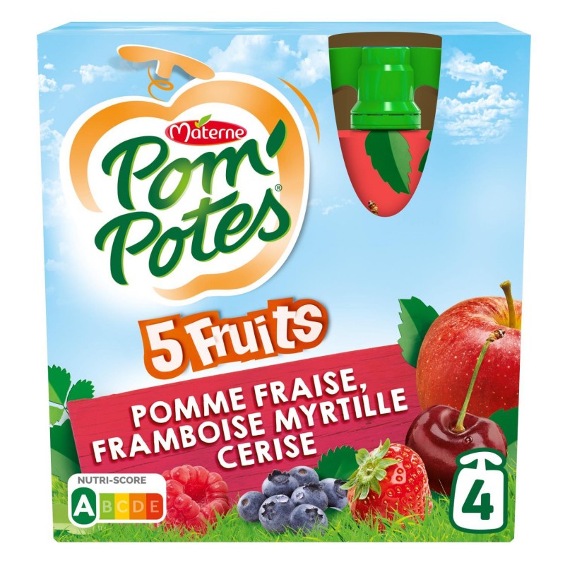 POM'POTES Pompotes Sans Sucres Ajoutes Fruits Rouges 360G - Marché Du Coin