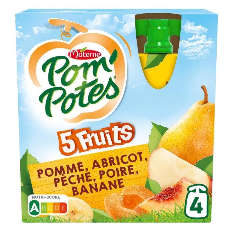 POM'POTES Pompotes Sans Sucres Ajoutes Fruits Jaunes 360G - Marché Du Coin