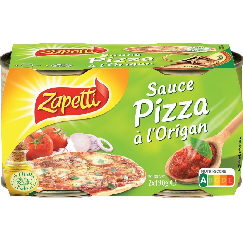 ZAPETTI Sauce Pizza Origan Lot De 2X190G - Marché Du Coin