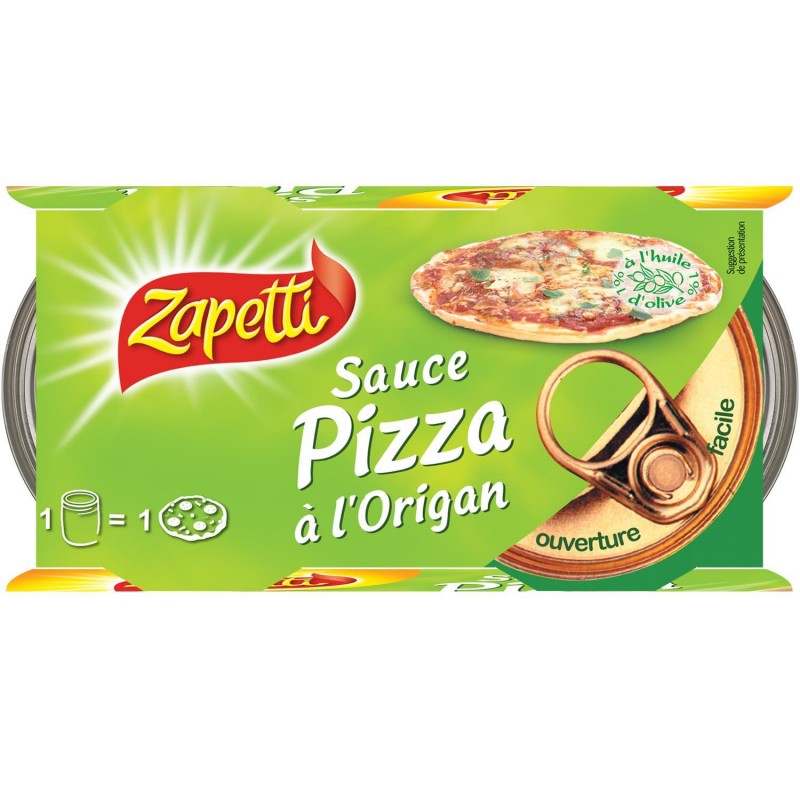 ZAPETTI Sauce Pizza Origan Lot De 2X190G - Marché Du Coin