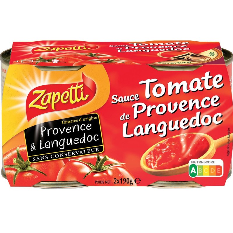 ZAPETTI Sauce Tomate Lot De 380G - Marché Du Coin
