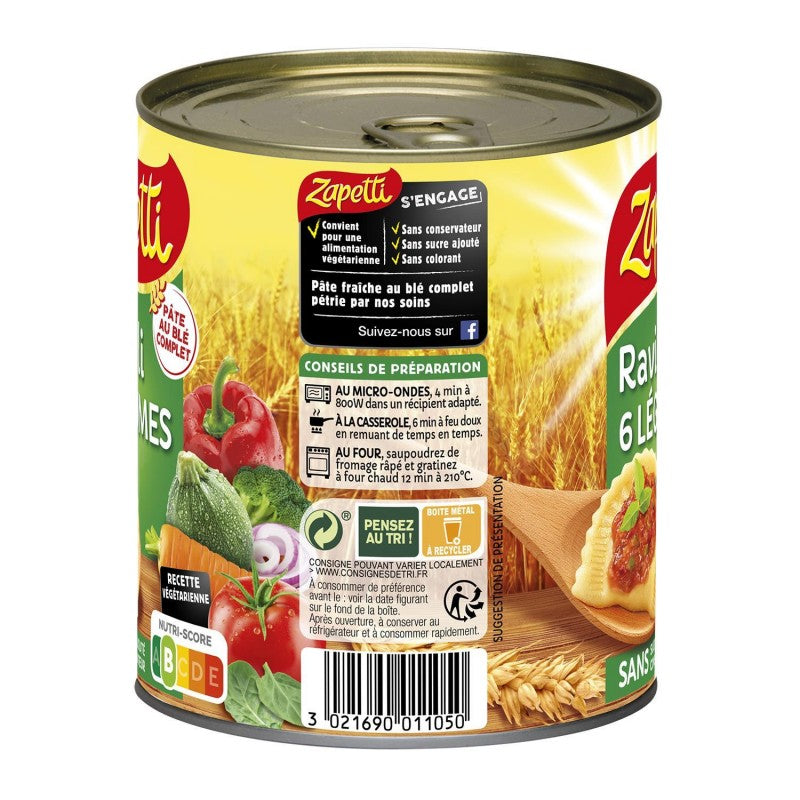 ZAPETTI Ravioli Aux Légumes 800G - Marché Du Coin