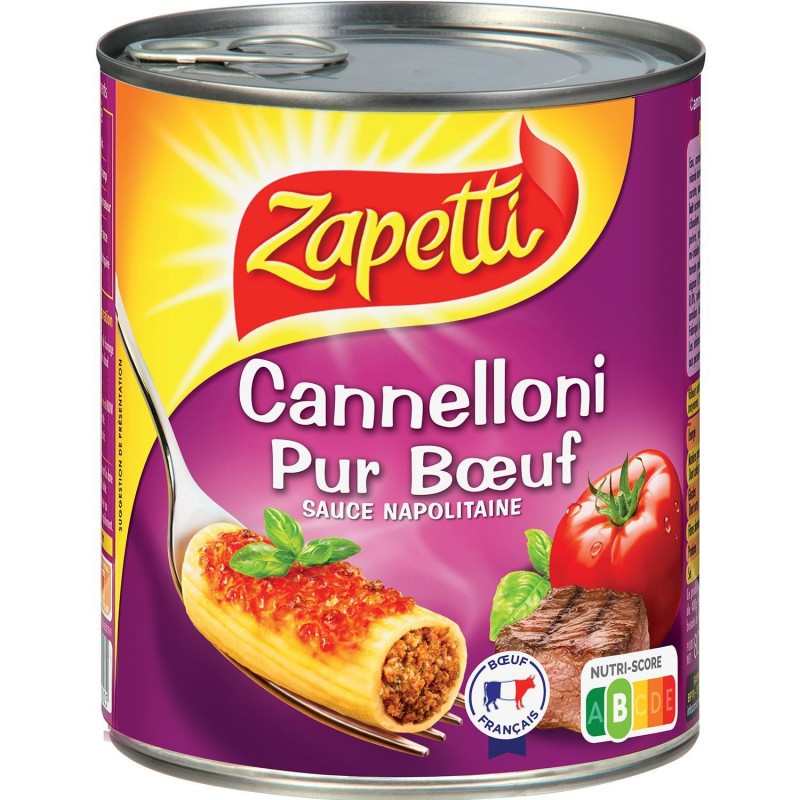 ZAPETTI Cannelloni Pur Boeuf Francais Au Blé Complet - Plat Cuisiné 800G - Marché Du Coin