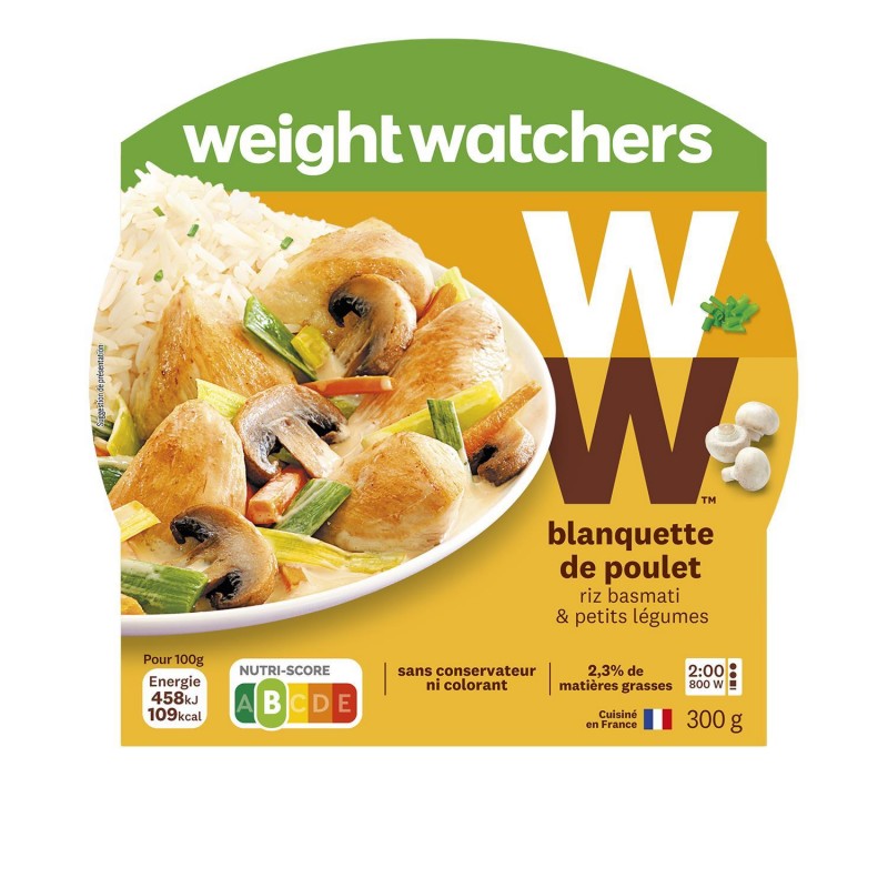 WEIGHT WATCHERS Blanquette De Poulet Riz Basmati Et Petits Légumes - Assiette Micro-Ondes 300G - Marché Du Coin
