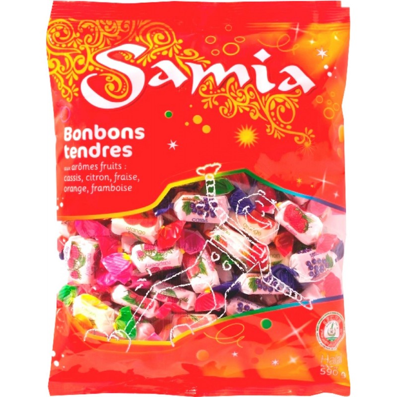 SAMIA Bonbons Tendres Fruits Halal 590G - Marché Du Coin