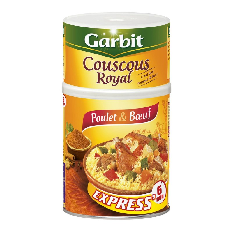 GARBIT Couscous Royal Poulet Boeuf - Plat Cuisiné 3 Personnes 980G - Marché Du Coin