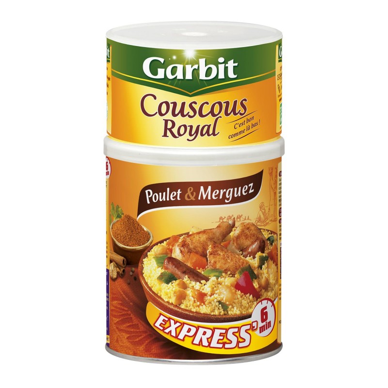 GARBIT Couscous Royal Poulet Merguez - Plat Cuisiné 3 Personnes 980G - Marché Du Coin