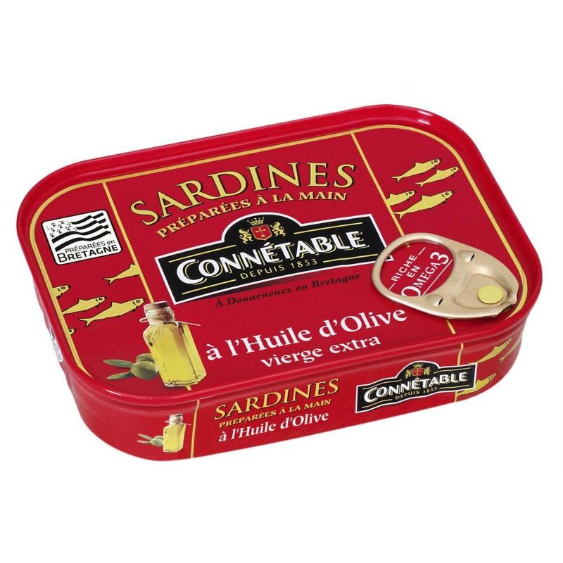 CONNÉTABLE Connétable 1/5 Sardines À L'Huile D'Olive Vierge Extra 135G - Marché Du Coin