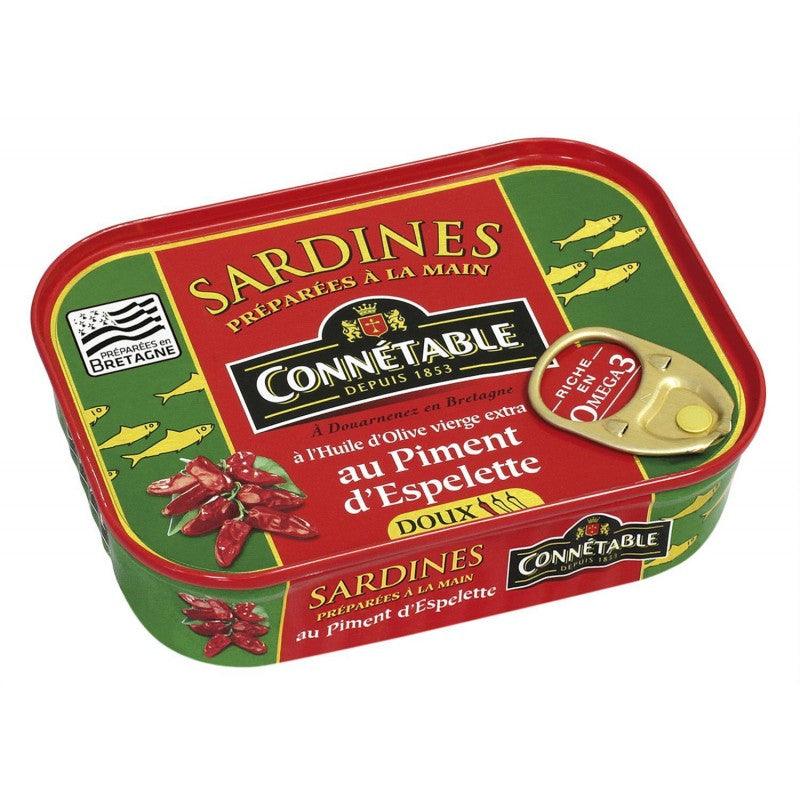 CONNÉTABLE Sardines À L'Huile D'Olive Vièrge Extra Et Piment D'Espelette 135G - Marché Du Coin
