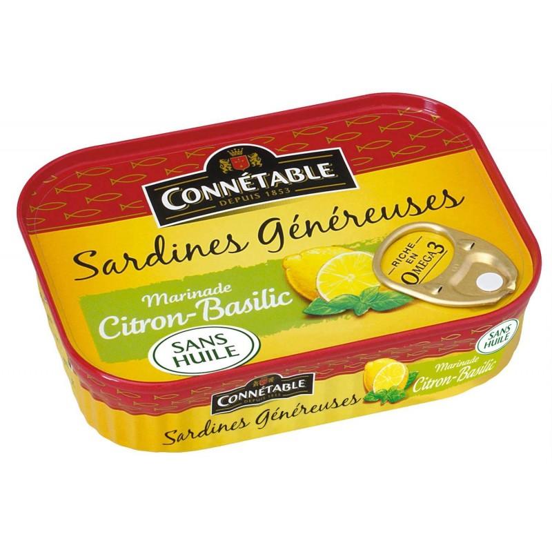 CONNÉTABLE Sardines Généreuses Citron Basilic 140G - Marché Du Coin