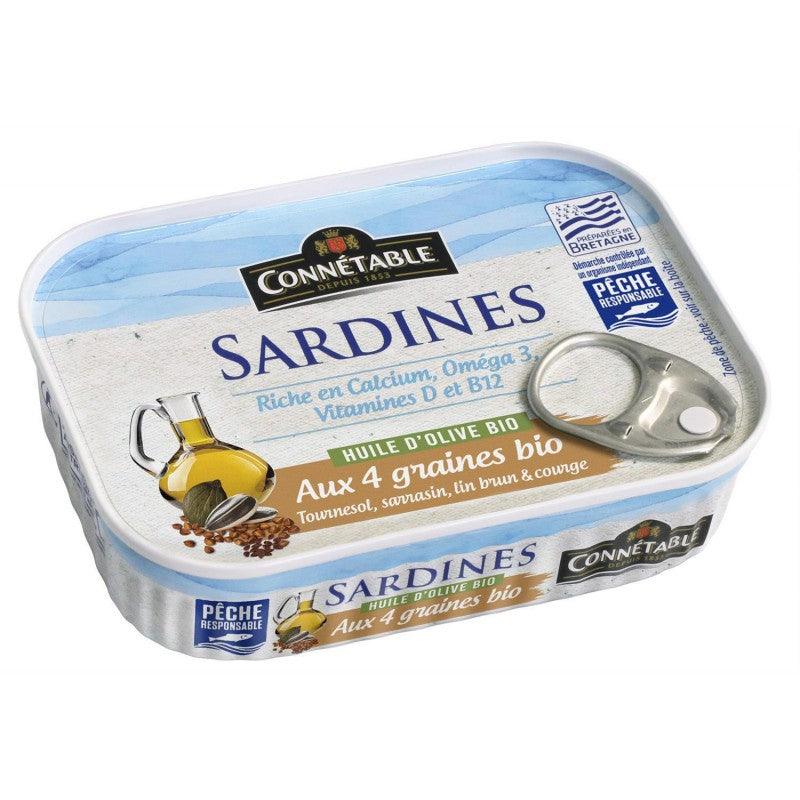 CONNÉTABLE 1/5 Sardines Peche Responsable A L'Huile D'Olive Extra Vierge Extra Bio - Marché Du Coin