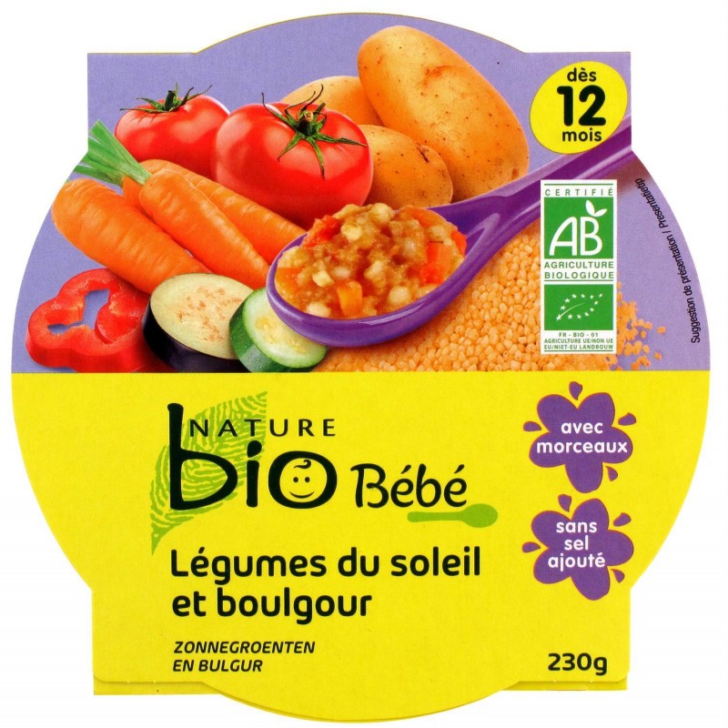 NATURE BIO Assiettes Légumes Du Soleil Boulbourg 12 Mois 230G - Marché Du Coin