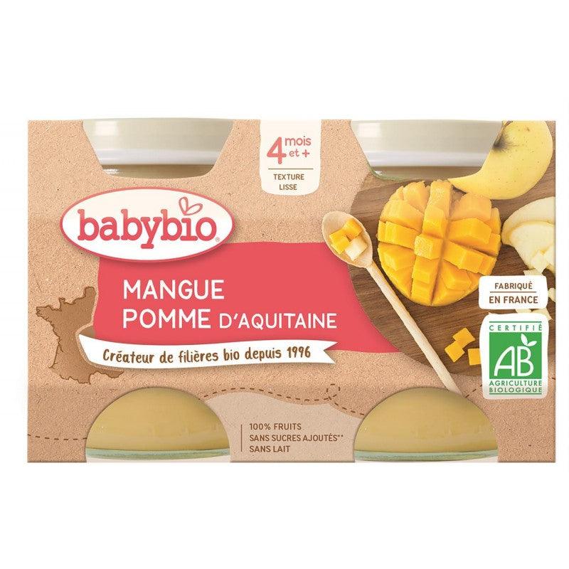 BABYBIO Compote Pomme Mangue Sans Gluten 4 Mois 2 X 130G - Marché Du Coin