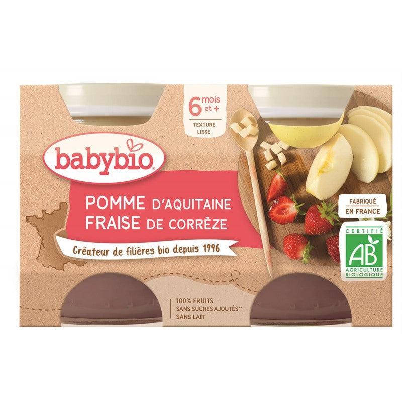 BABYBIO Compote Pomme Fraise 6 Mois Sans Gluten 2 X 130G - Marché Du Coin