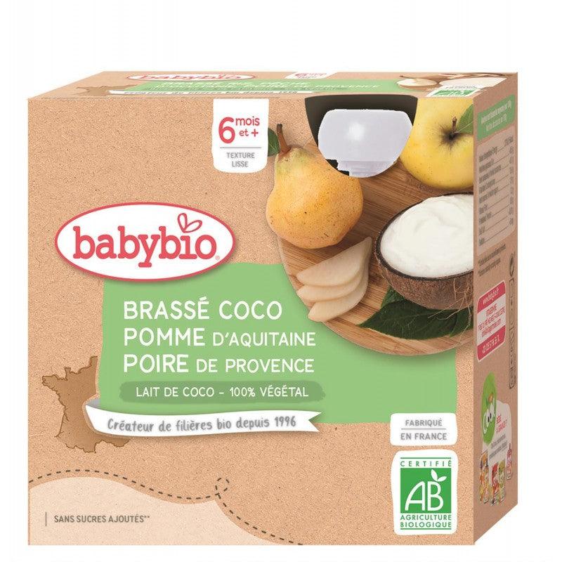 BABYBIO Gourde Lait De Coco Pomme Poire 4X85G - Marché Du Coin