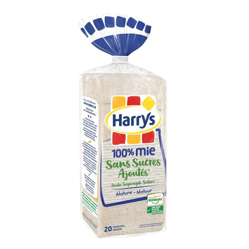 HARRY'S Pain De Mie Sans Sucres Ajoutés Sans Croûte 100% Mie Nature 500G - Marché Du Coin