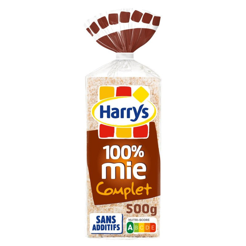 HARRY'S 100% Mie Pain De Mie Sans Croûte Complet 500G - Marché Du Coin
