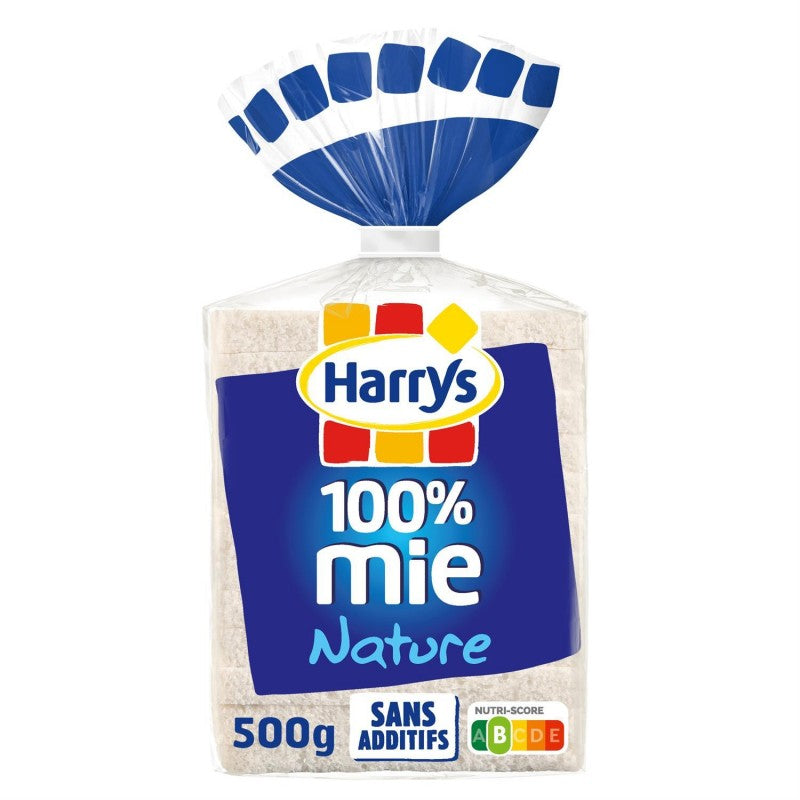 HARRY'S 100% Mie Pain De Mie Sans Croûte Nature Grandes Tranches 500G - Marché Du Coin