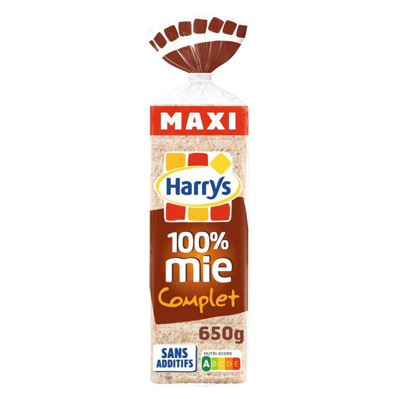 HARRY'S 100% Mie Pain De Mie Sans Croute Complet Maxi 650G - Marché Du Coin