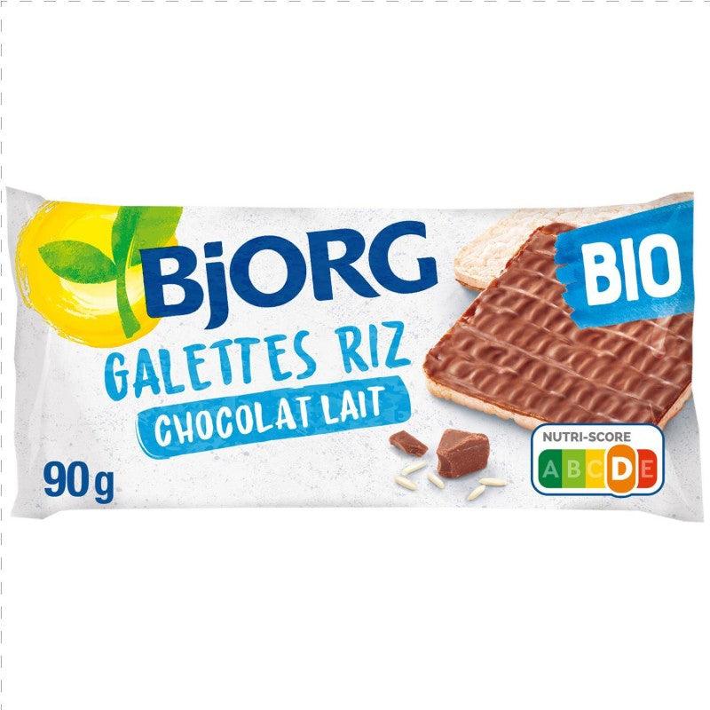 BJORG Fines Galettes De Riz Chocolat Au Lait Bio Sans Gluten 90G - Marché Du Coin