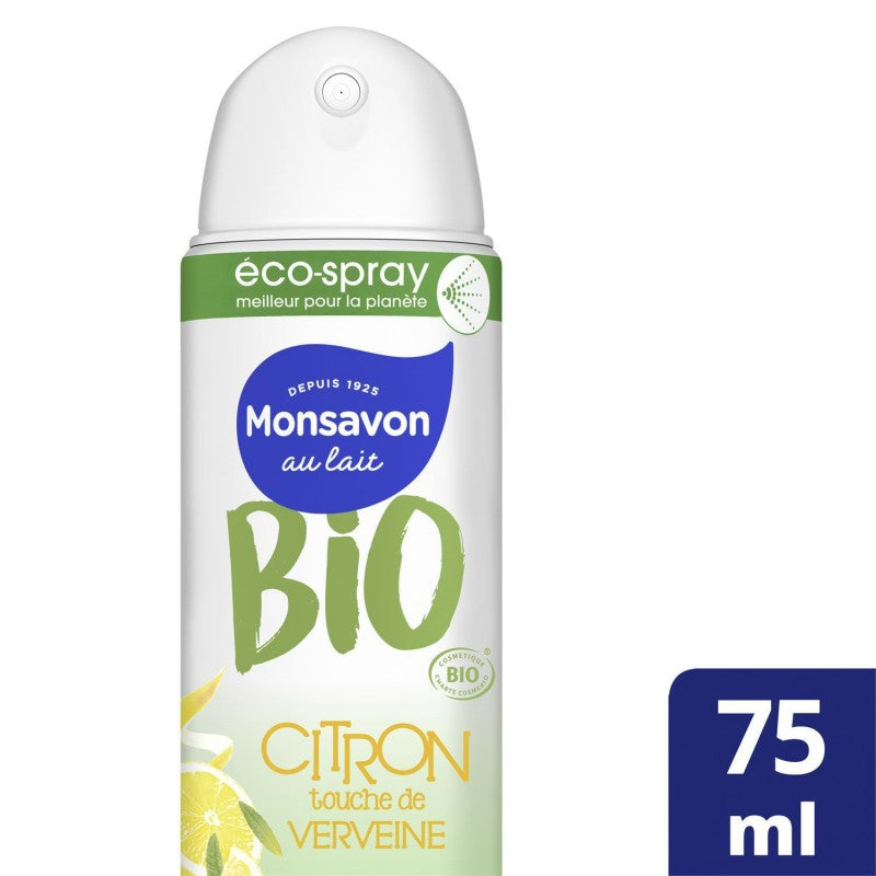 MONSAVON Déodorant Spray Bio Citron Touche De Verveine 75Ml - Marché Du Coin